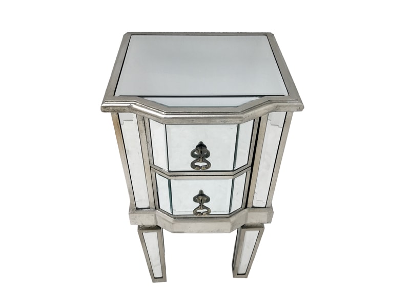 Charleston Mirrored Bedside Table with 2 drawers