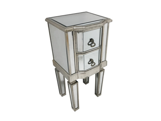Charleston Mirrored Bedside Table with 2 drawers