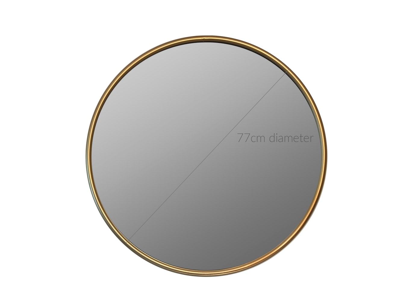 Round Gold Wall Mirror » 77cm diameter