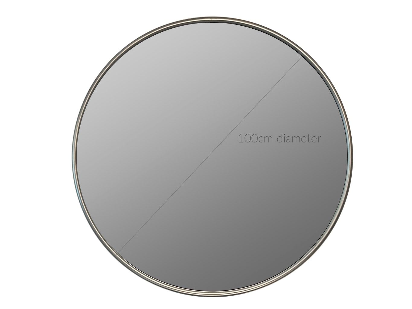 Round Metal Frame Wall Mirror » Silver