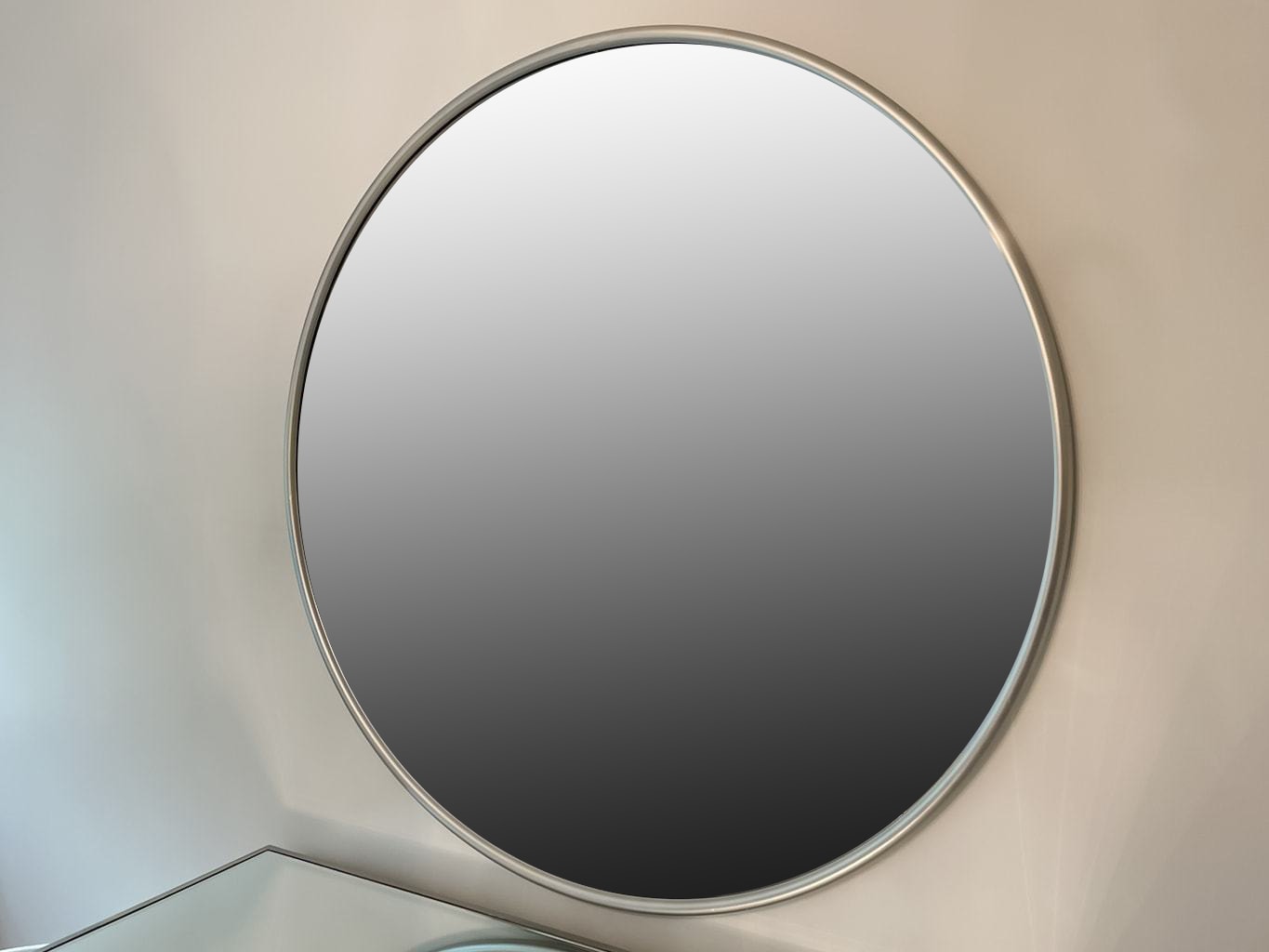 Round Metal Frame Wall Mirror » Silver