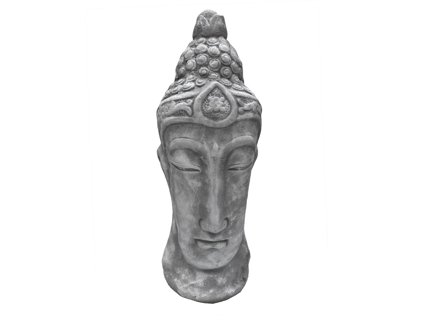 Buddha Head Statue - White Stone