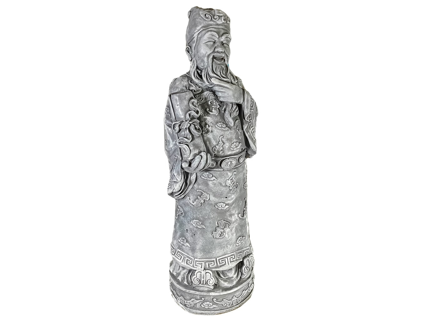 Laughing Confucius Statue - White Stone