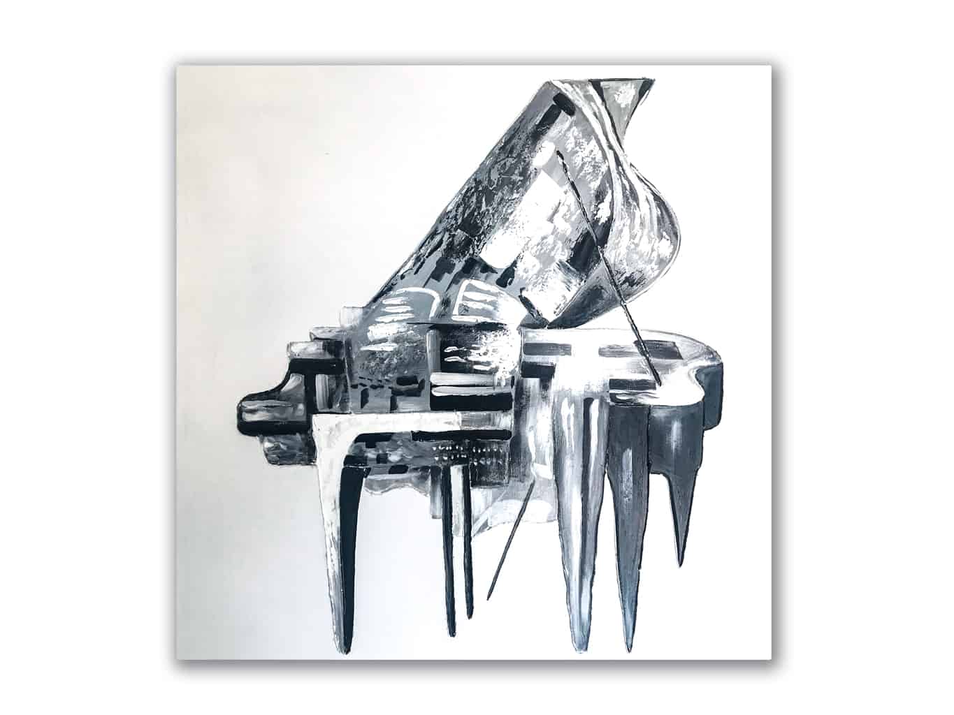 Grey Piano Painting on Canvas » Wall Art