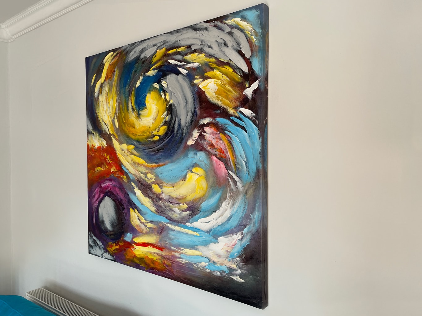 Abstract Wrapped Canvas Painting in Colour