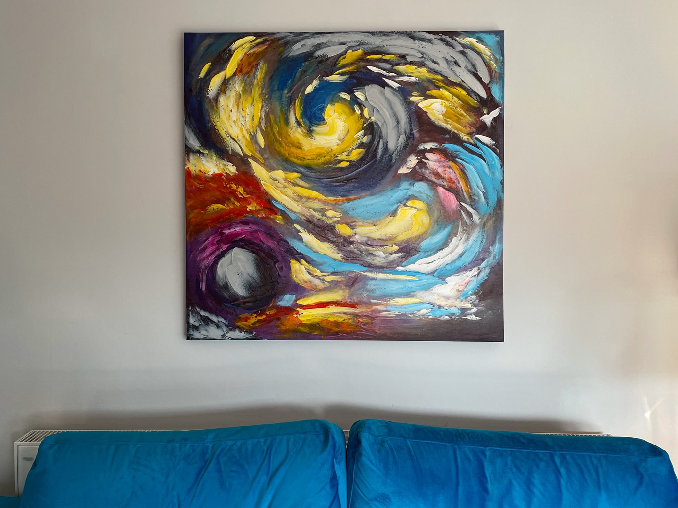 Abstract Wrapped Canvas Painting in Colour