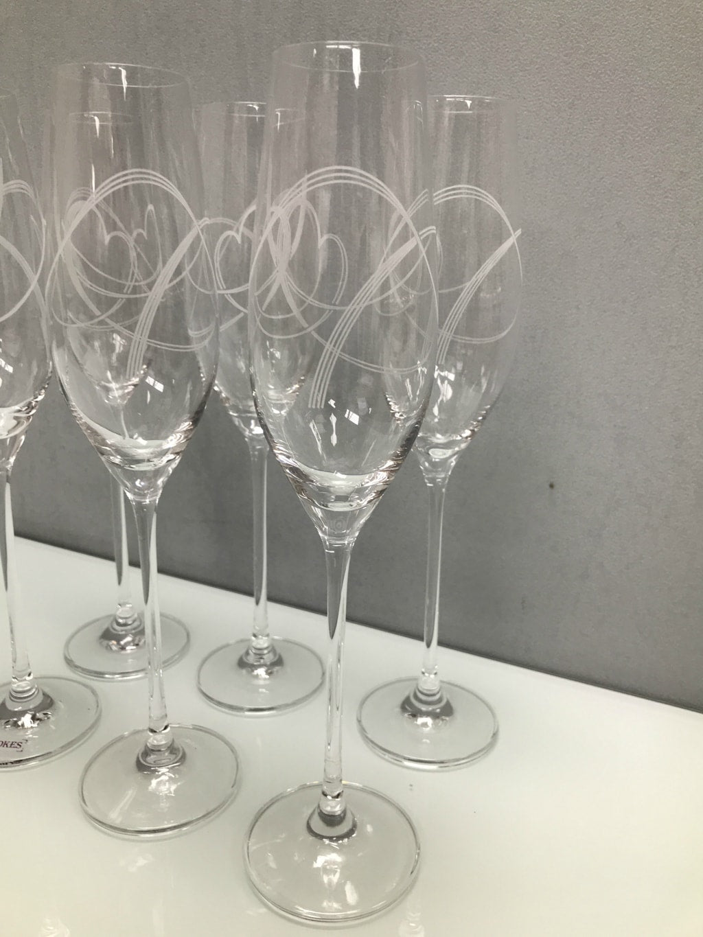 Swirl Heart Champagne Flutes - Set of 6