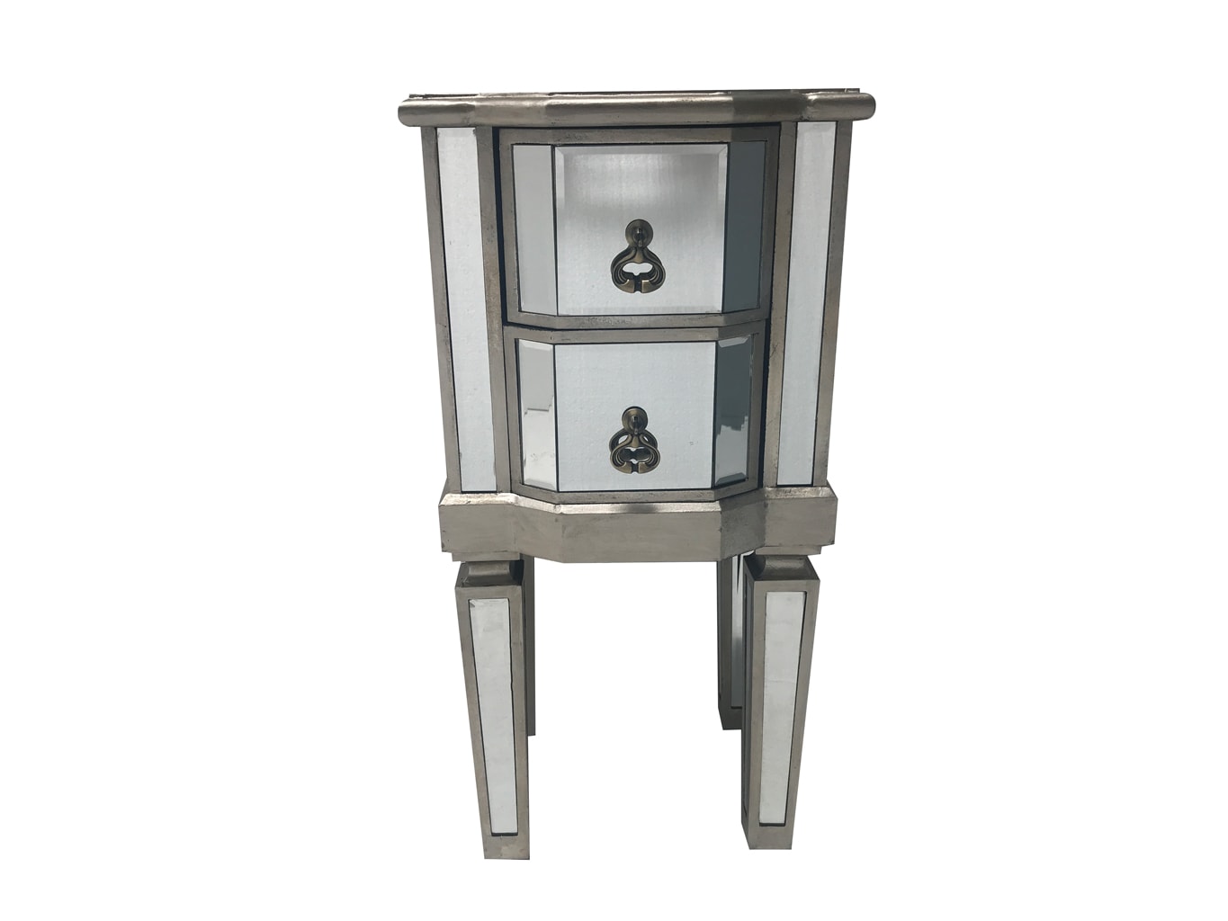Charleston Mirrored Bedside Table with 2 drawers