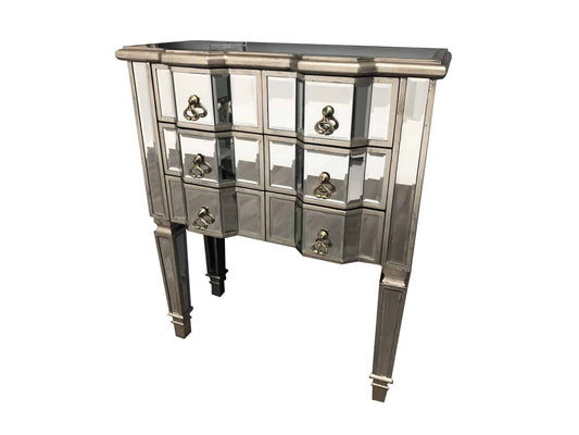 Mirrored Side Chest of 6 Drawers