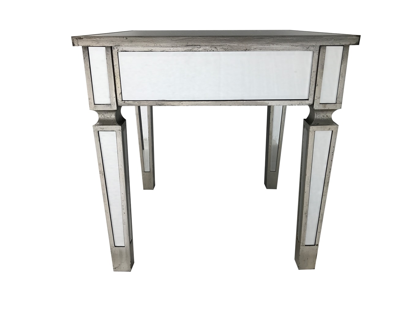 Mirrored side table - vintage silver edge » Charleston