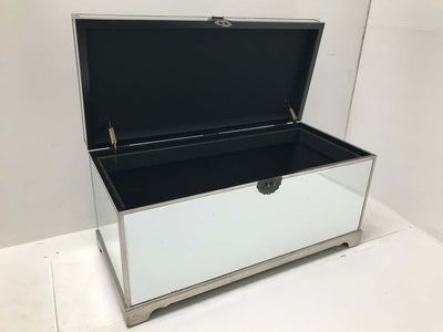 Mirrored Trunk Blanket storage Ottoman Hollywood JoCo Home