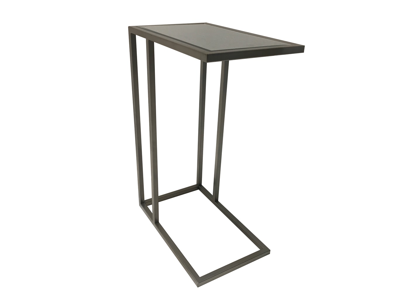 Sofa Mirrored Side Table, metal and mirror, silver finish.