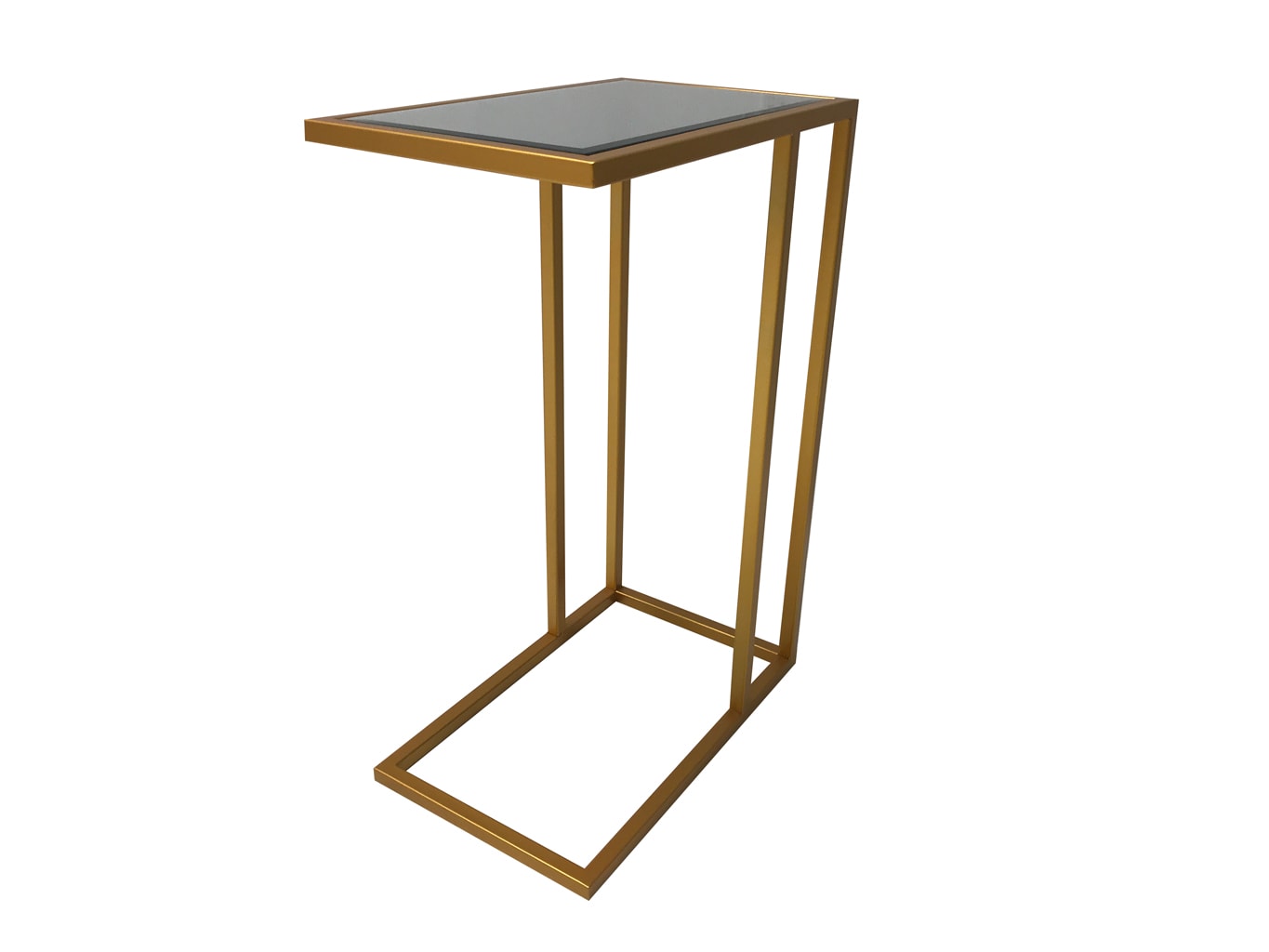Mirrored sofa table, metal and mirror, gold finish