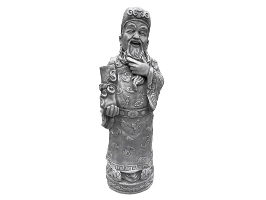 Laughing Confucius Statue - White Stone