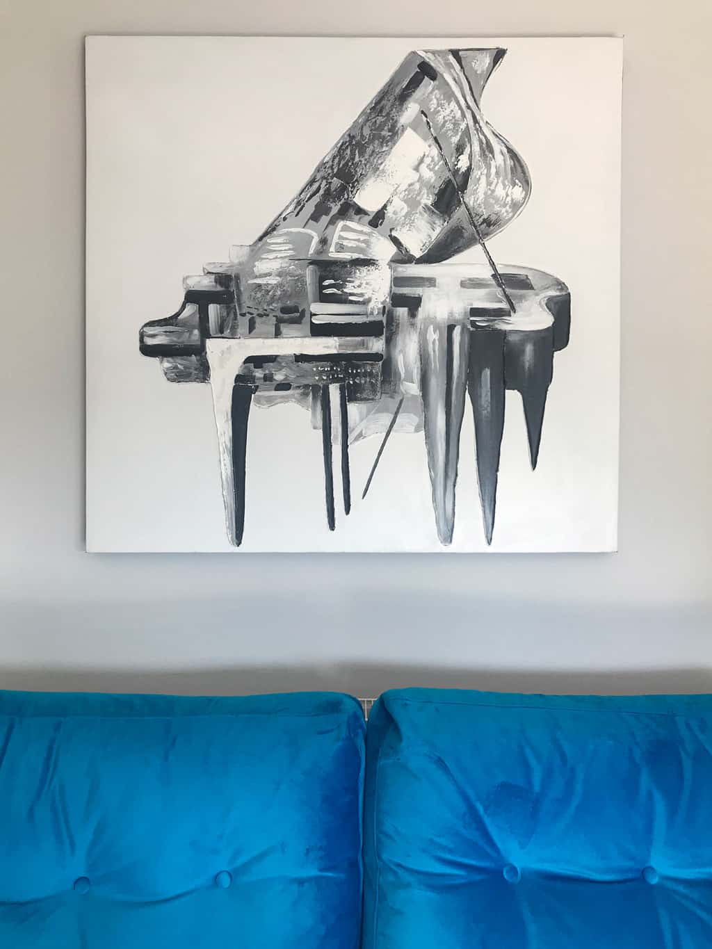 Grey Piano Painting on Canvas » Wall Art